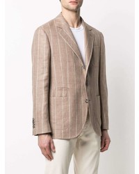 hellbeige vertikal gestreiftes Sakko von Brunello Cucinelli