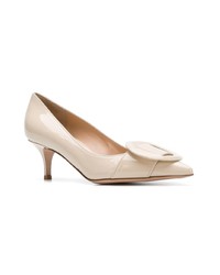 hellbeige verzierte Leder Pumps von Gianvito Rossi