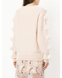 hellbeige verzierter Pullover mit einem Rundhalsausschnitt von Alice McCall