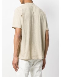 hellbeige verziertes T-Shirt mit einem Rundhalsausschnitt von Ih Nom Uh Nit