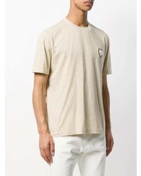 hellbeige verziertes T-Shirt mit einem Rundhalsausschnitt von Ih Nom Uh Nit