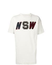 hellbeige verziertes T-Shirt mit einem Rundhalsausschnitt von Nike