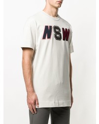 hellbeige verziertes T-Shirt mit einem Rundhalsausschnitt von Nike