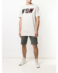 hellbeige verziertes T-Shirt mit einem Rundhalsausschnitt von Nike