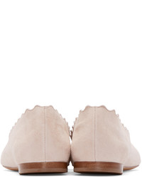 hellbeige Wildleder Ballerinas von Chloé