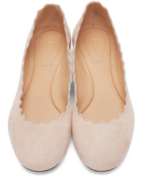 hellbeige Wildleder Ballerinas von Chloé