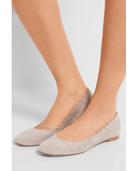 hellbeige Wildleder Ballerinas von Chloé