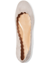 hellbeige Wildleder Ballerinas von Chloé