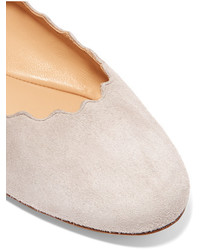 hellbeige Wildleder Ballerinas von Chloé