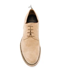 hellbeige Wildleder Derby Schuhe von Silvano Sassetti