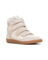 hellbeige Wildleder Keil Turnschuhe von Isabel Marant