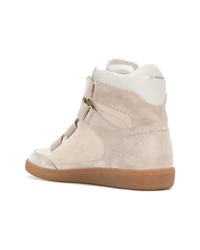 hellbeige Wildleder Keil Turnschuhe von Isabel Marant