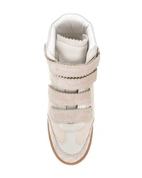 hellbeige Wildleder Keil Turnschuhe von Isabel Marant