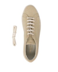 hellbeige Wildleder niedrige Sneakers von Common Projects