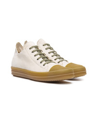 hellbeige Wildleder niedrige Sneakers von Rick Owens