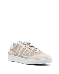 hellbeige Wildleder niedrige Sneakers von Lanvin