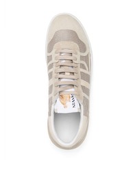 hellbeige Wildleder niedrige Sneakers von Lanvin