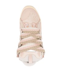 hellbeige Wildleder niedrige Sneakers von Lanvin