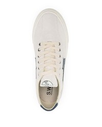 hellbeige Wildleder niedrige Sneakers von Stepney Workers Club