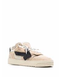 hellbeige Wildleder niedrige Sneakers von Off-White