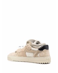 hellbeige Wildleder niedrige Sneakers von Off-White