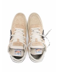 hellbeige Wildleder niedrige Sneakers von Off-White