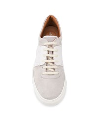 hellbeige Wildleder niedrige Sneakers von Salvatore Ferragamo