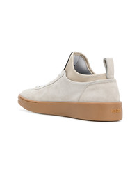 hellbeige Wildleder niedrige Sneakers von Kenzo