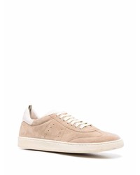 hellbeige Wildleder niedrige Sneakers von Officine Creative