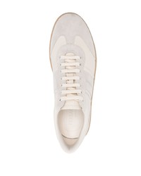 hellbeige Wildleder niedrige Sneakers von Ferragamo