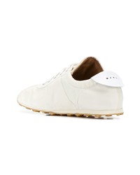 hellbeige Wildleder niedrige Sneakers von Marni