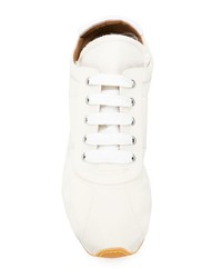 hellbeige Wildleder niedrige Sneakers von Marni