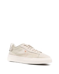 hellbeige Wildleder niedrige Sneakers von Santoni