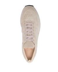 hellbeige Wildleder niedrige Sneakers von Officine Creative