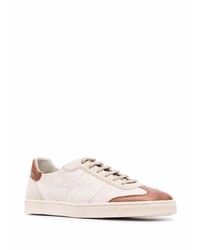 hellbeige Wildleder niedrige Sneakers von Brunello Cucinelli