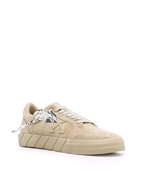 hellbeige Wildleder niedrige Sneakers von Off-White