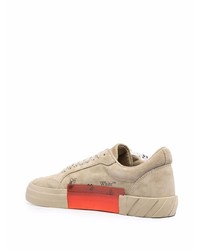 hellbeige Wildleder niedrige Sneakers von Off-White