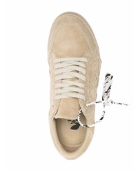 hellbeige Wildleder niedrige Sneakers von Off-White