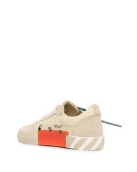 hellbeige Wildleder niedrige Sneakers von Off-White