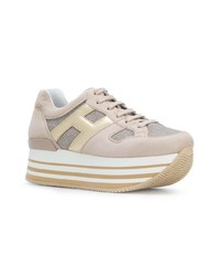 hellbeige Wildleder niedrige Sneakers von Hogan