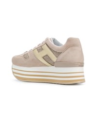 hellbeige Wildleder niedrige Sneakers von Hogan