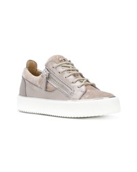 hellbeige Wildleder niedrige Sneakers von Giuseppe Zanotti Design