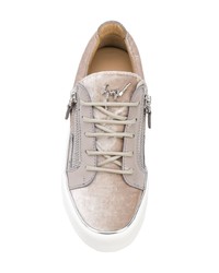 hellbeige Wildleder niedrige Sneakers von Giuseppe Zanotti Design