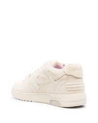 hellbeige Wildleder niedrige Sneakers von Off-White