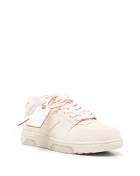 hellbeige Wildleder niedrige Sneakers von Off-White