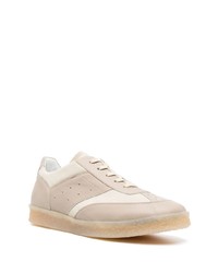 hellbeige Wildleder niedrige Sneakers von MM6 MAISON MARGIELA