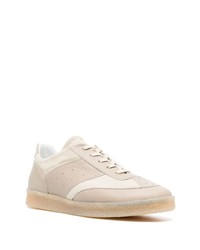 hellbeige Wildleder niedrige Sneakers von MM6 MAISON MARGIELA