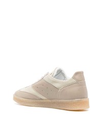 hellbeige Wildleder niedrige Sneakers von MM6 MAISON MARGIELA