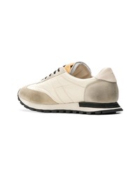 hellbeige Wildleder niedrige Sneakers von Maison Margiela