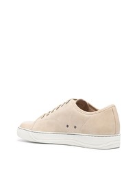 hellbeige Wildleder niedrige Sneakers von Lanvin